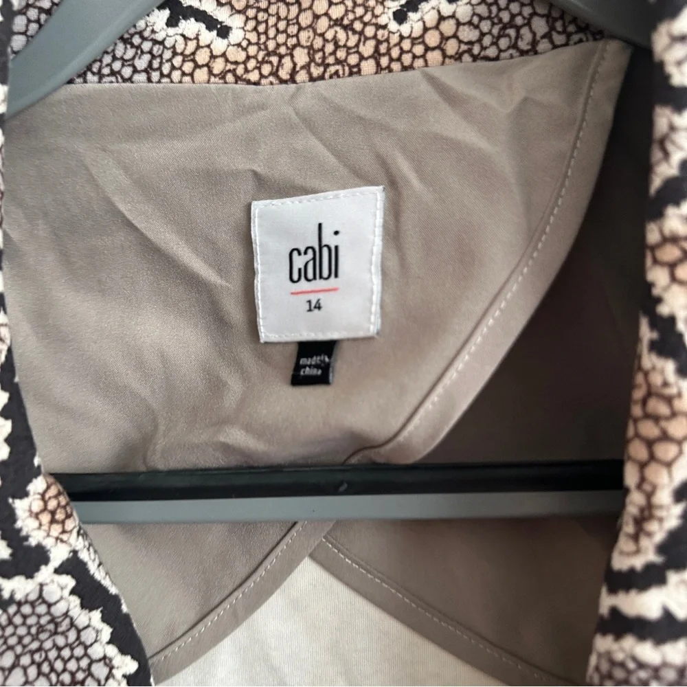 CAbi Tan Snake Pattern Double Breasted Stretch Blazer 14 - Picture 3 of 14